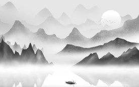 意境大气灰色山水 TIF分层