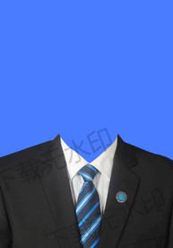 蓝色领带西装模板