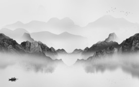 大气中式简约山水 TIF分层