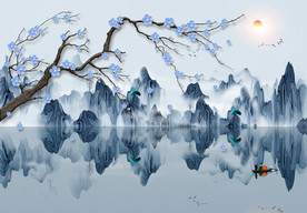 新中式电视背景墙