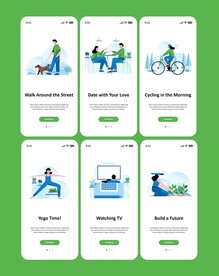 ai插画eps女性瑜伽启动页