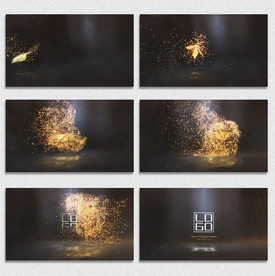 金色粒子蝴蝶LOGO片头AE模