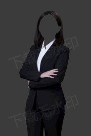 女生半身西装模板