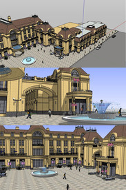 法式商业建筑SU模型