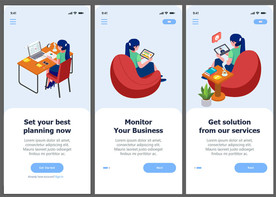 ai引导页创意插画app设计