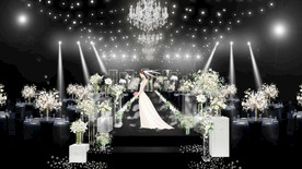 极简韩式灯光暗场婚礼效果图