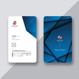 蓝色装饰名片