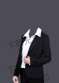 黑色西装模板半身