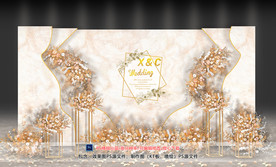 香槟色婚礼迎宾区