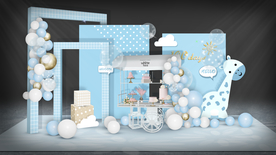 蓝色宝宝宴甜品区