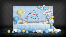 浅蓝色宝宝宴签到区