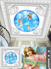 欧式清新天使仙女吊顶设计