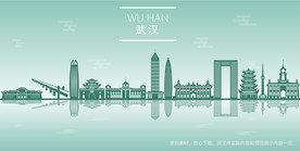 武汉市地标建筑剪影