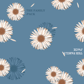 小白菊 四面对接菊花 无缝印花