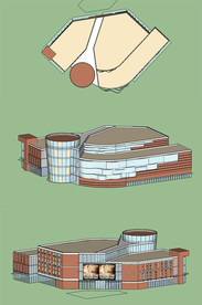 现代商业街SU模型
