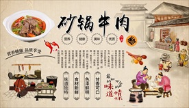 砂锅牛肉背景墙