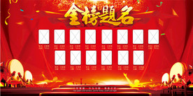 喜庆金榜题名高考喜报展板公示栏