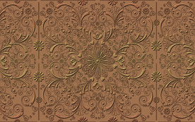 立体铜雕艺术花纹背景