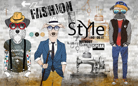 个性砖墙轻奢男装工装背景墙