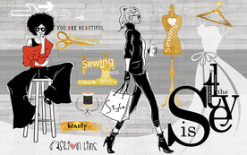 个性砖墙轻奢女装工装背景墙