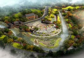 旅游乡村广场效果图