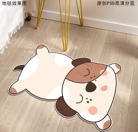可爱卡通动物形状地毯地垫