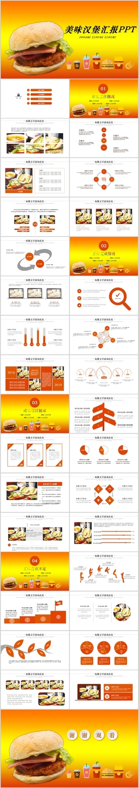 汉堡包西式快餐汉堡宣传ppt