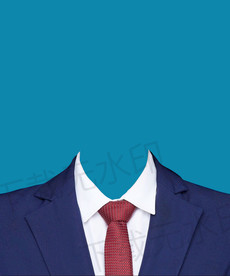 蓝色证件照西装