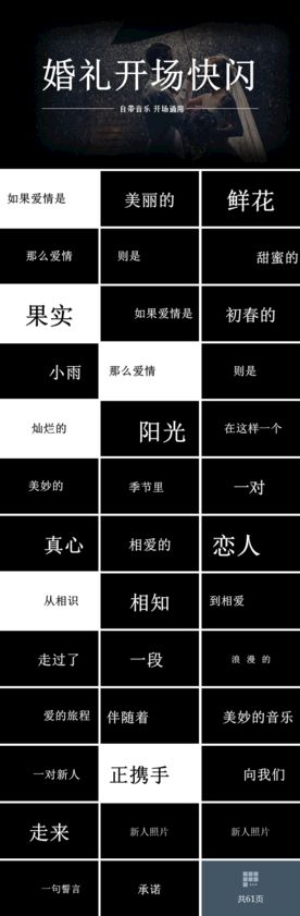 婚礼快闪文字PPT模板
