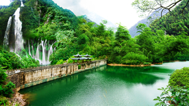 山水风景画 瀑布山水风景