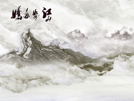 山水石纹爵士白大理石山水装饰画