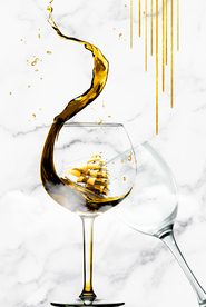 简约轻奢黑白创意酒杯装饰画