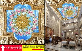 欧式宫廷3D天空天顶