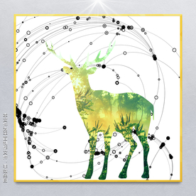 现代驯鹿挂画