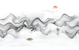 新中式水墨山水画