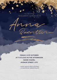 轻奢渐变深蓝色婚礼海报迎宾海报