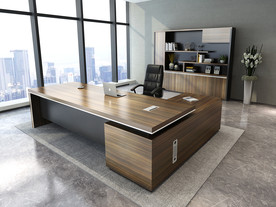 现代大气老板桌书柜组合