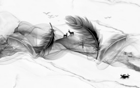 羽毛意境唯美爵士白 TIF分层