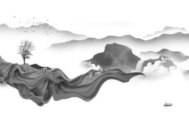 简约意境高端山水 TIF分层