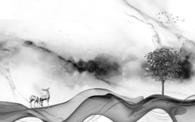 高清 简约唯美山水 TIF分层