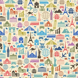 矢量建筑 地标 动物 图形