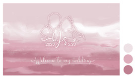 粉色梦幻油画风婚礼背景