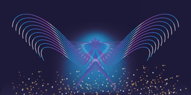 梦想的翅膀舞台背景渐变线条素材