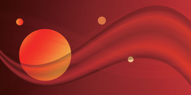 红色背景抽象几何形状矢量图