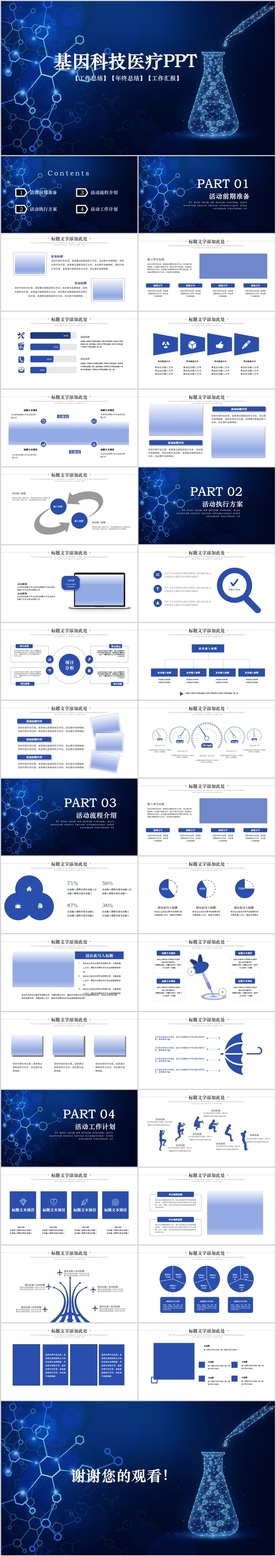 基因生物科技医药医生医疗PPT