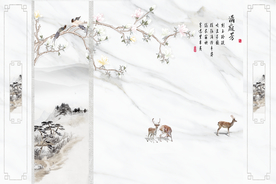 新中式花鸟背景