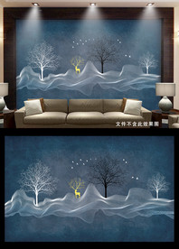 抽象山水背景墙