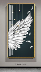 轻奢侈羽毛翅膀玄关