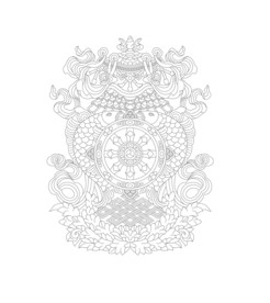 吉祥宝伞-单线矢量图