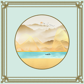 新中式山水风景吊顶